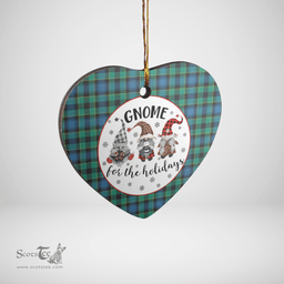 Scottish Mowat Clan Tartan Ceramic Ornament - Gnome Heart Style Scottish Plaid Tartan Plaid
