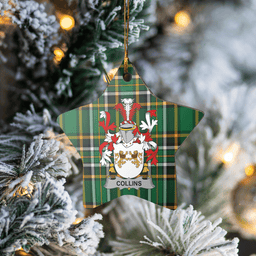 Scottish Collins Clan Tartan Ceramic Ornament - Crest Star Style Scottish Plaid Tartan Plaid