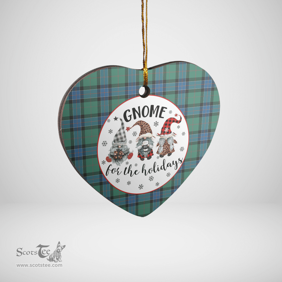 Scottish Sinclair Hunting Ancient Clan Tartan Ceramic Ornament - Gnome Heart Style Scottish Plaid Tartan Plaid