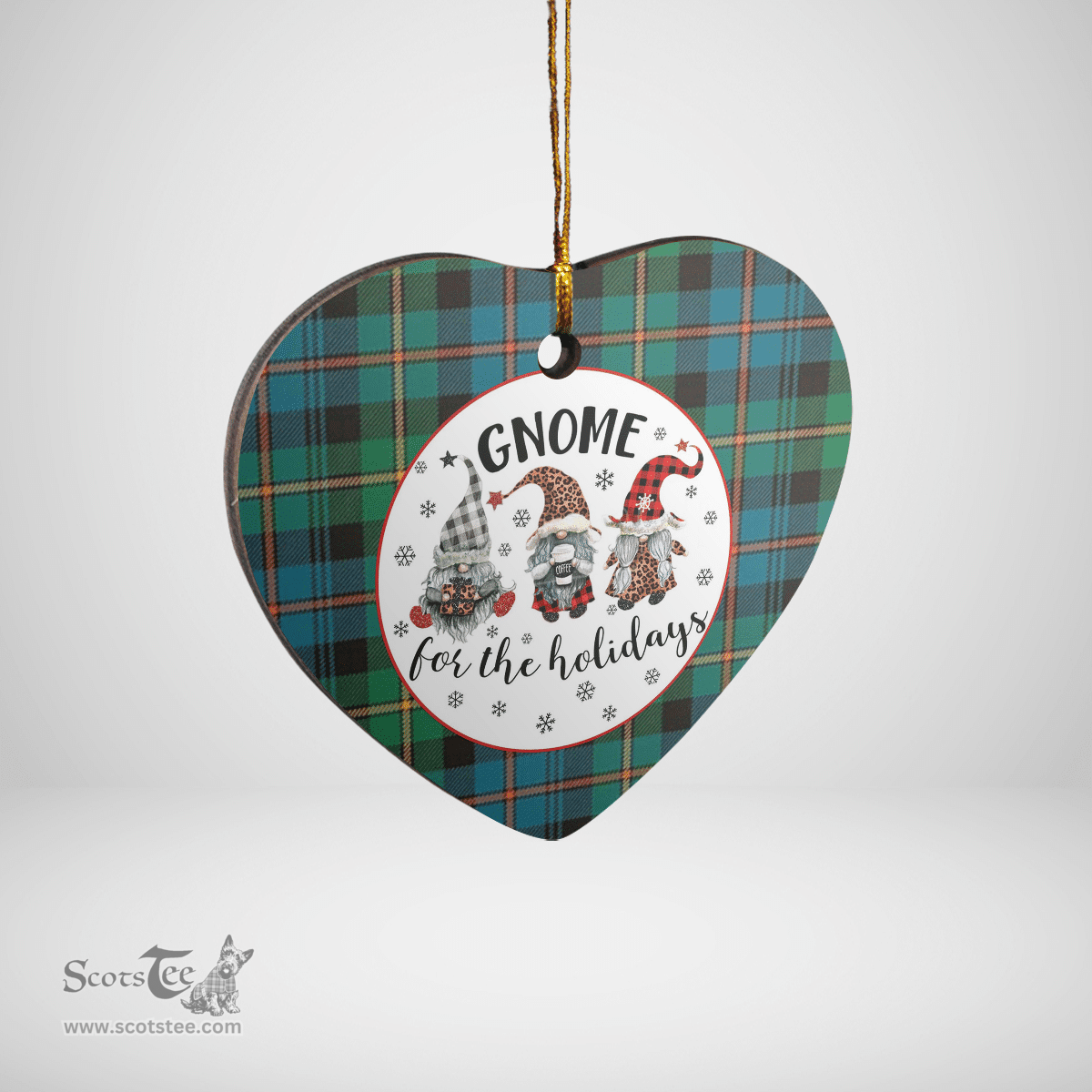 Scottish Baillie Ancient Clan Tartan Ceramic Ornament - Gnome Heart Style Scottish Plaid Tartan Plaid