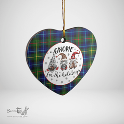 Scottish Smith Modern Clan Tartan Ceramic Ornament - Gnome Heart Style Scottish Plaid Tartan Plaid