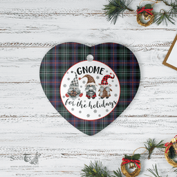 Scottish Rose Hunting Modern Clan Tartan Ceramic Ornament - Gnome Heart Style Scottish Plaid Tartan Plaid