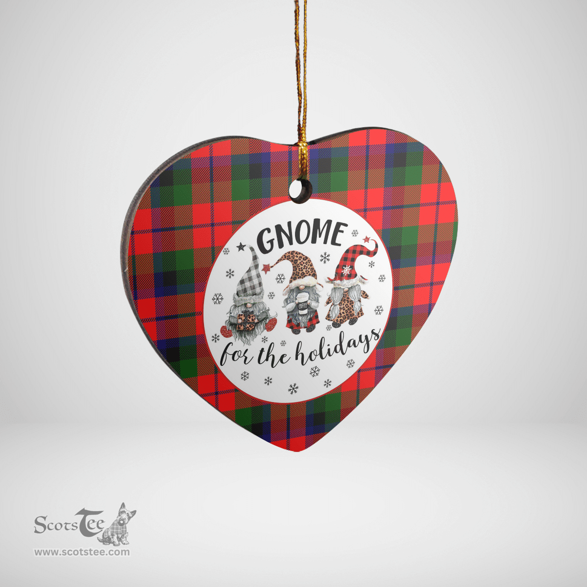 Scottish MacNaughton Modern Clan Tartan Ceramic Ornament - Gnome Heart Style Scottish Plaid Tartan Plaid