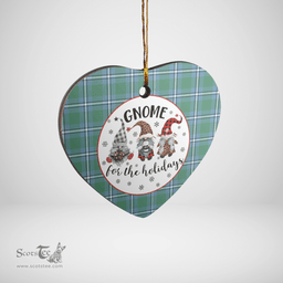 Scottish Irvine Clan Tartan Ceramic Ornament - Gnome Heart Style Scottish Plaid Tartan Plaid