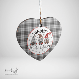 Scottish Douglas Grey Modern Clan Tartan Ceramic Ornament - Gnome Heart Style Scottish Plaid Tartan Plaid