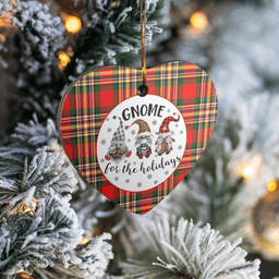 Scottish MacGill Modern Clan Tartan Ceramic Ornament - Gnome Heart Style Scottish Plaid Tartan Plaid