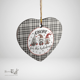 Scottish Scott Black & White Ancient Clan Tartan Ceramic Ornament - Gnome Heart Style Scottish Plaid Tartan Plaid