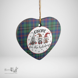 Scottish Wood Modern Clan Tartan Ceramic Ornament - Gnome Heart Style Scottish Plaid Tartan Plaid