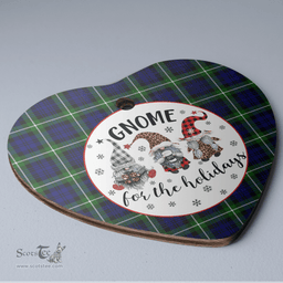 Scottish Lamont Modern Clan Tartan Ceramic Ornament - Gnome Heart Style Scottish Plaid Tartan Plaid