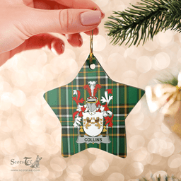 Scottish Collins Clan Tartan Ceramic Ornament - Crest Star Style Scottish Plaid Tartan Plaid