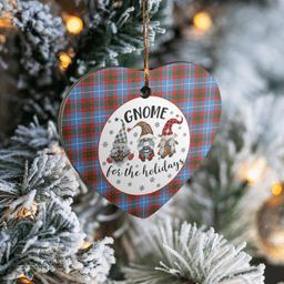 Scottish Preston (Edinburgh) Clan Tartan Ceramic Ornament - Gnome Heart Style Scottish Plaid Tartan Plaid