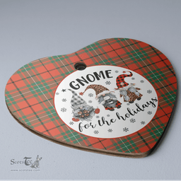 Scottish MacAulay Ancient Clan Tartan Ceramic Ornament - Gnome Heart Style Scottish Plaid Tartan Plaid
