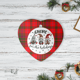 Scottish MacDougall Modern Clan Tartan Ceramic Ornament - Gnome Heart Style Scottish Plaid Tartan Plaid