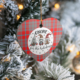 Scottish Moubray Clan Tartan Ceramic Ornament - Gnome Heart Style Scottish Plaid Tartan Plaid