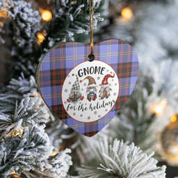 Scottish Rutherford Clan Tartan Ceramic Ornament - Gnome Heart Style Scottish Plaid Tartan Plaid