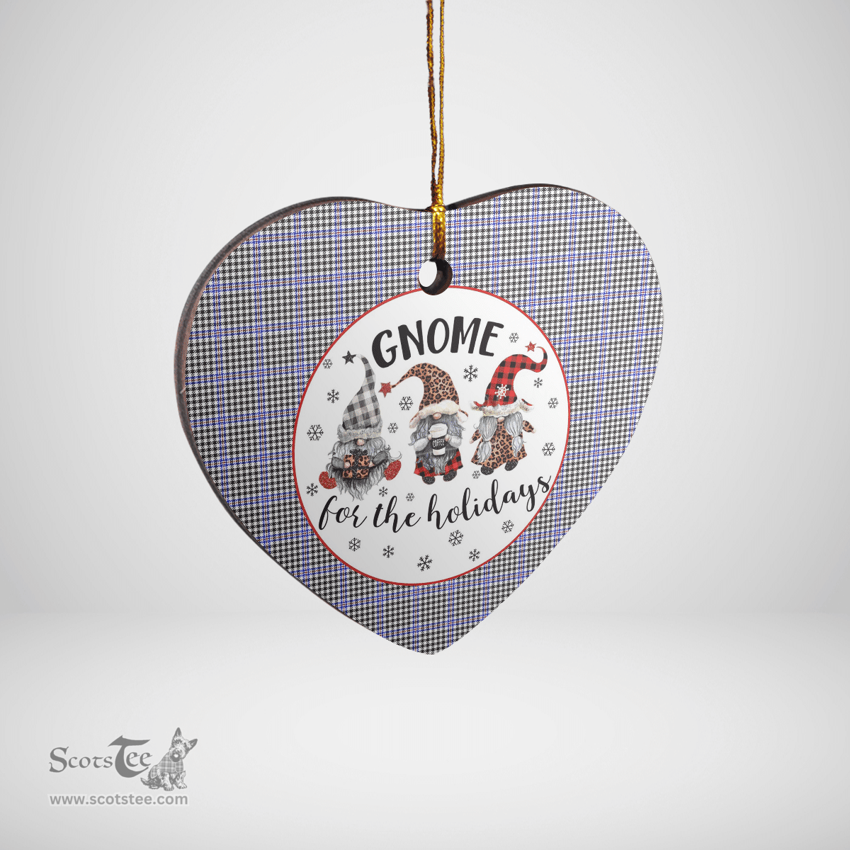 Scottish Sir Walter Scott Clan Tartan Ceramic Ornament - Gnome Heart Style Scottish Plaid Tartan Plaid