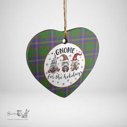 Scottish Strange of Balkaskie Clan Tartan Ceramic Ornament - Gnome Heart Style Scottish Plaid Tartan Plaid