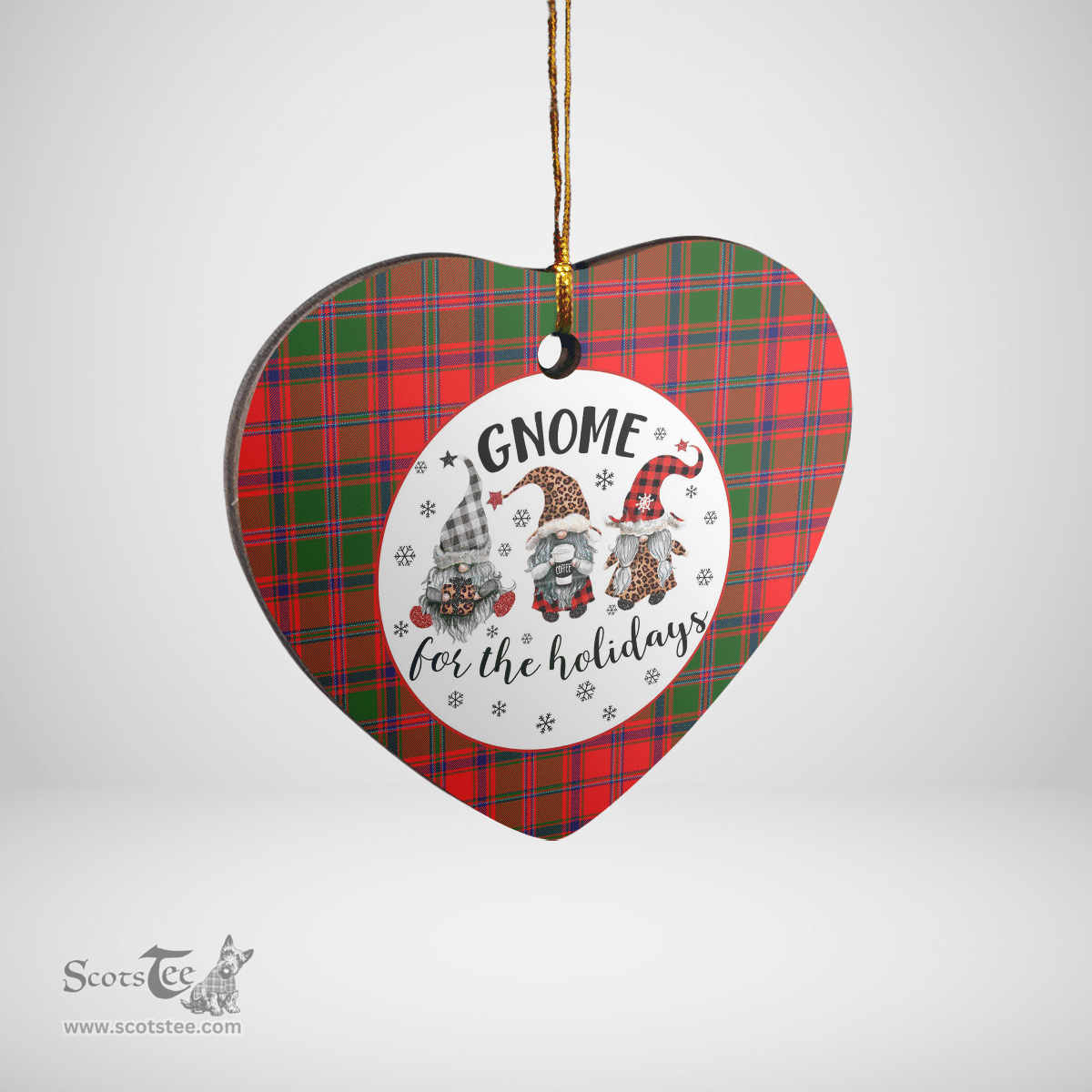 Scottish Stewart of Appin Modern Clan Tartan Ceramic Ornament - Gnome Heart Style Scottish Plaid Tartan Plaid