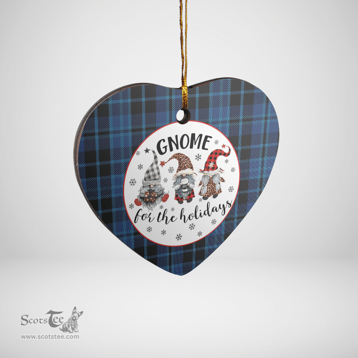 Scottish Clark 2 Clan Tartan Ceramic Ornament - Gnome Heart Style Scottish Plaid Tartan Plaid