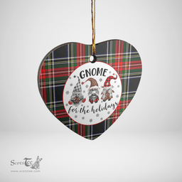 Scottish Stewart Black Clan Tartan Ceramic Ornament - Gnome Heart Style Scottish Plaid Tartan Plaid