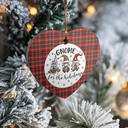 Scottish Innes Modern Clan Tartan Ceramic Ornament - Gnome Heart Style Scottish Plaid Tartan Plaid