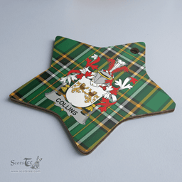 Scottish Collins Clan Tartan Ceramic Ornament - Crest Star Style Scottish Plaid Tartan Plaid
