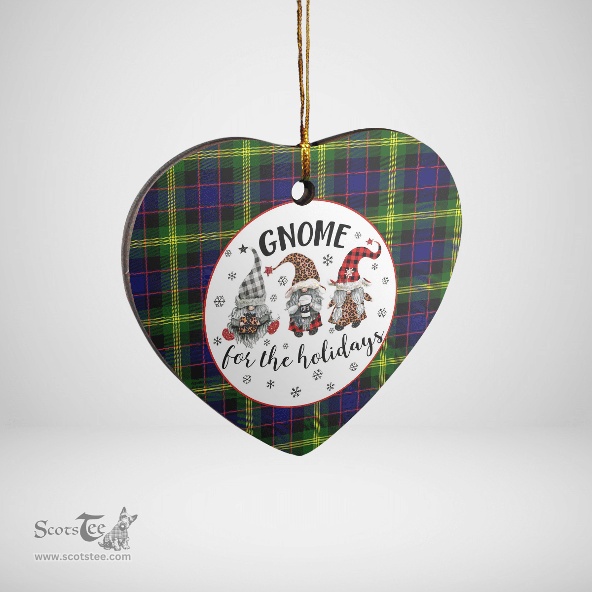 Scottish Watson Modern Clan Tartan Ceramic Ornament - Gnome Heart Style Scottish Plaid Tartan Plaid
