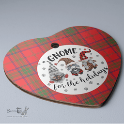 Scottish Ross Modern Clan Tartan Ceramic Ornament - Gnome Heart Style Scottish Plaid Tartan Plaid