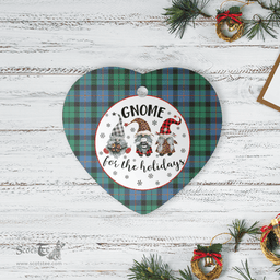 Scottish Morrison Ancient Clan Tartan Ceramic Ornament - Gnome Heart Style Scottish Plaid Tartan Plaid