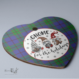 Scottish Strachan Clan Tartan Ceramic Ornament - Gnome Heart Style Scottish Plaid Tartan Plaid