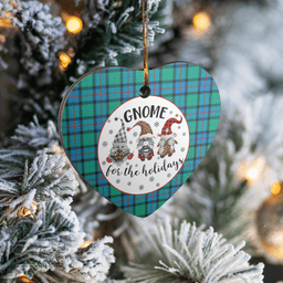 Scottish Flower Of Scotland Clan Tartan Ceramic Ornament - Gnome Heart Style Scottish Plaid Tartan Plaid