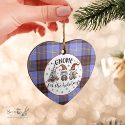 Scottish Rutherford Clan Tartan Ceramic Ornament - Gnome Heart Style Scottish Plaid Tartan Plaid