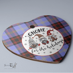 Scottish Rutherford Clan Tartan Ceramic Ornament - Gnome Heart Style Scottish Plaid Tartan Plaid