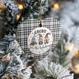 Scottish Scott Black & White Modern Clan Tartan Ceramic Ornament - Gnome Heart Style Scottish Plaid Tartan Plaid