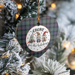 Scottish Rose Hunting Modern Clan Tartan Ceramic Ornament - Gnome Heart Style Scottish Plaid Tartan Plaid