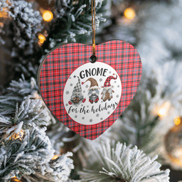 Scottish Straiton Aderbeen Clan Tartan Ceramic Ornament - Gnome Heart Style Scottish Plaid Tartan Plaid
