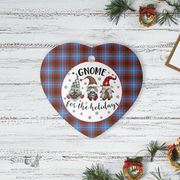 Scottish Newton (Edingburg) Clan Tartan Ceramic Ornament - Gnome Heart Style Scottish Plaid Tartan Plaid
