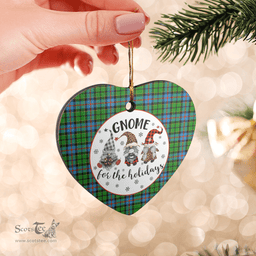 Scottish Forsyth Clan Tartan Ceramic Ornament - Gnome Heart Style Scottish Plaid Tartan Plaid