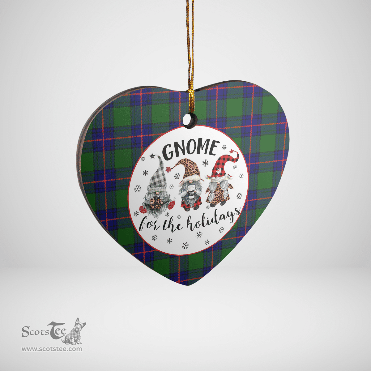 Scottish Shaw Modern Clan Tartan Ceramic Ornament - Gnome Heart Style Scottish Plaid Tartan Plaid