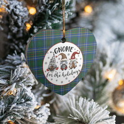 Scottish Cockburn Ancient Clan Tartan Ceramic Ornament - Gnome Heart Style Scottish Plaid Tartan Plaid