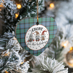 Scottish Morrison Ancient Clan Tartan Ceramic Ornament - Gnome Heart Style Scottish Plaid Tartan Plaid