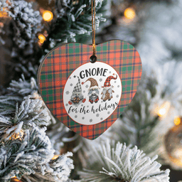 Scottish Stewart of Appin Ancient Clan Tartan Ceramic Ornament - Gnome Heart Style Scottish Plaid Tartan Plaid