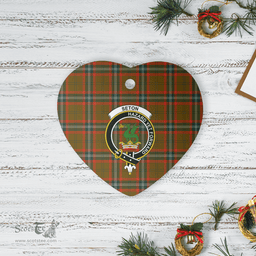 Scottish Seton Hunting Modern Clan Tartan Ceramic Ornament - Crest Heart Style Scottish Plaid Tartan Plaid
