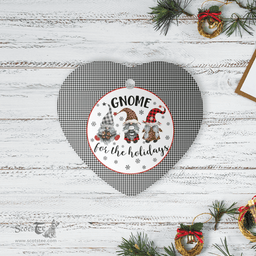 Scottish Shepherd Clan Tartan Ceramic Ornament - Gnome Heart Style Scottish Plaid Tartan Plaid