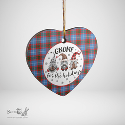 Scottish Skirving (Edinburgh) Clan Tartan Ceramic Ornament - Gnome Heart Style Scottish Plaid Tartan Plaid