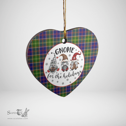 Scottish Whitefoord Clan Tartan Ceramic Ornament - Gnome Heart Style Scottish Plaid Tartan Plaid