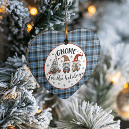 Scottish Clark Ancient Clan Tartan Ceramic Ornament - Gnome Heart Style Scottish Plaid Tartan Plaid