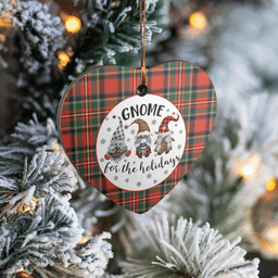 Scottish Stewart Royal Modern Clan Tartan Ceramic Ornament - Gnome Heart Style Scottish Plaid Tartan Plaid