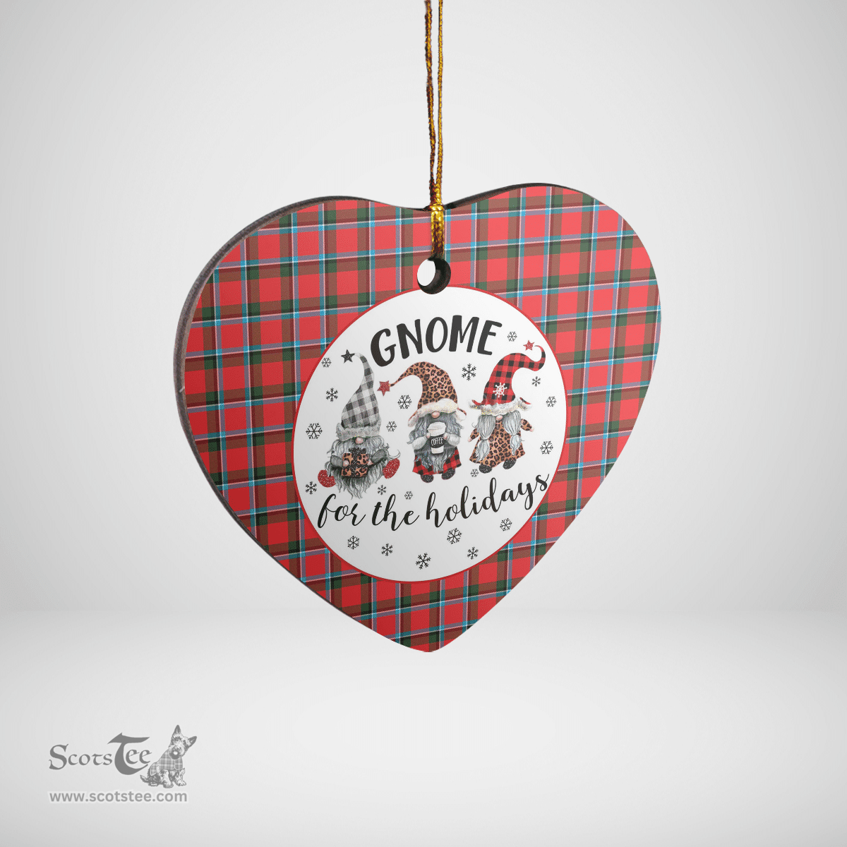 Scottish Sinclair Modern Clan Tartan Ceramic Ornament - Gnome Heart Style Scottish Plaid Tartan Plaid