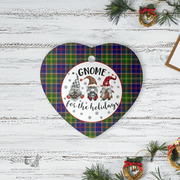 Scottish Whitefoord Clan Tartan Ceramic Ornament - Gnome Heart Style Scottish Plaid Tartan Plaid